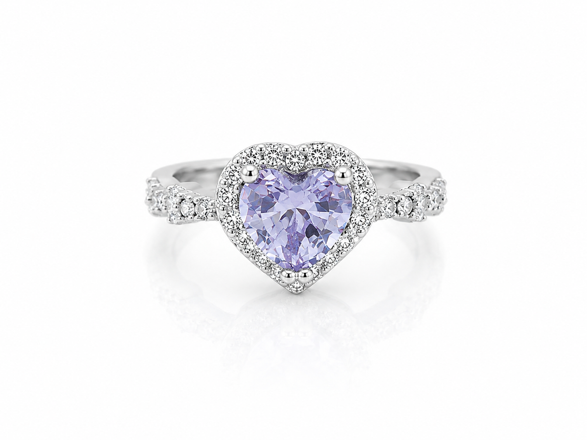 Violet Heartleaf Ring