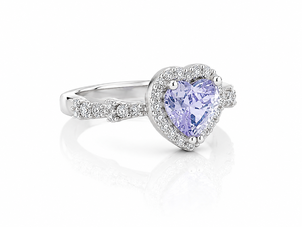 Violet Heartleaf Ring