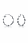 Silver Wave Hoops