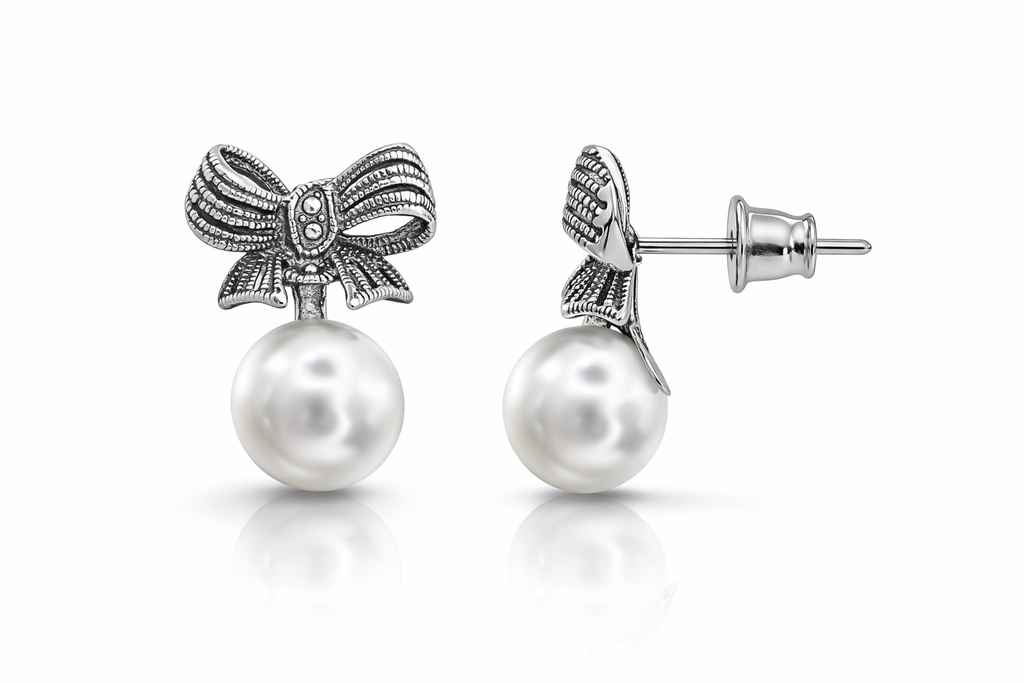 Pearl Bow Earrings