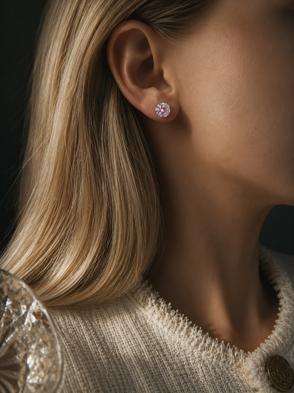 Pink Stone Earrings