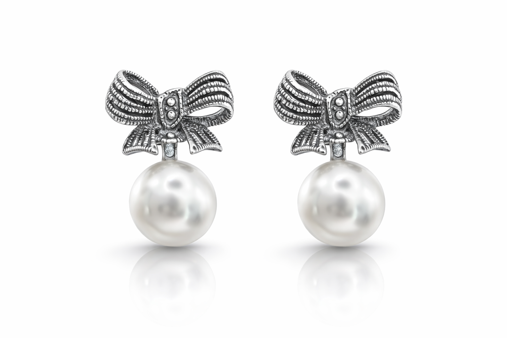 Pearl Bow Earrings