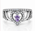 Violet Heart Tiara Ring
